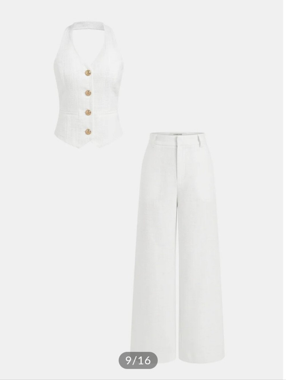 Halter Vest & Wide Leg Pants Set